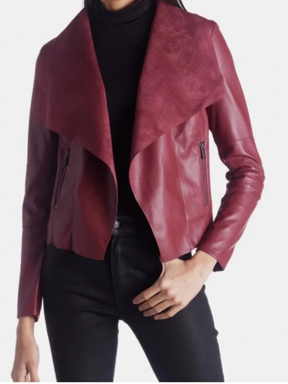 Bagatelle Open Front Leather Jacket